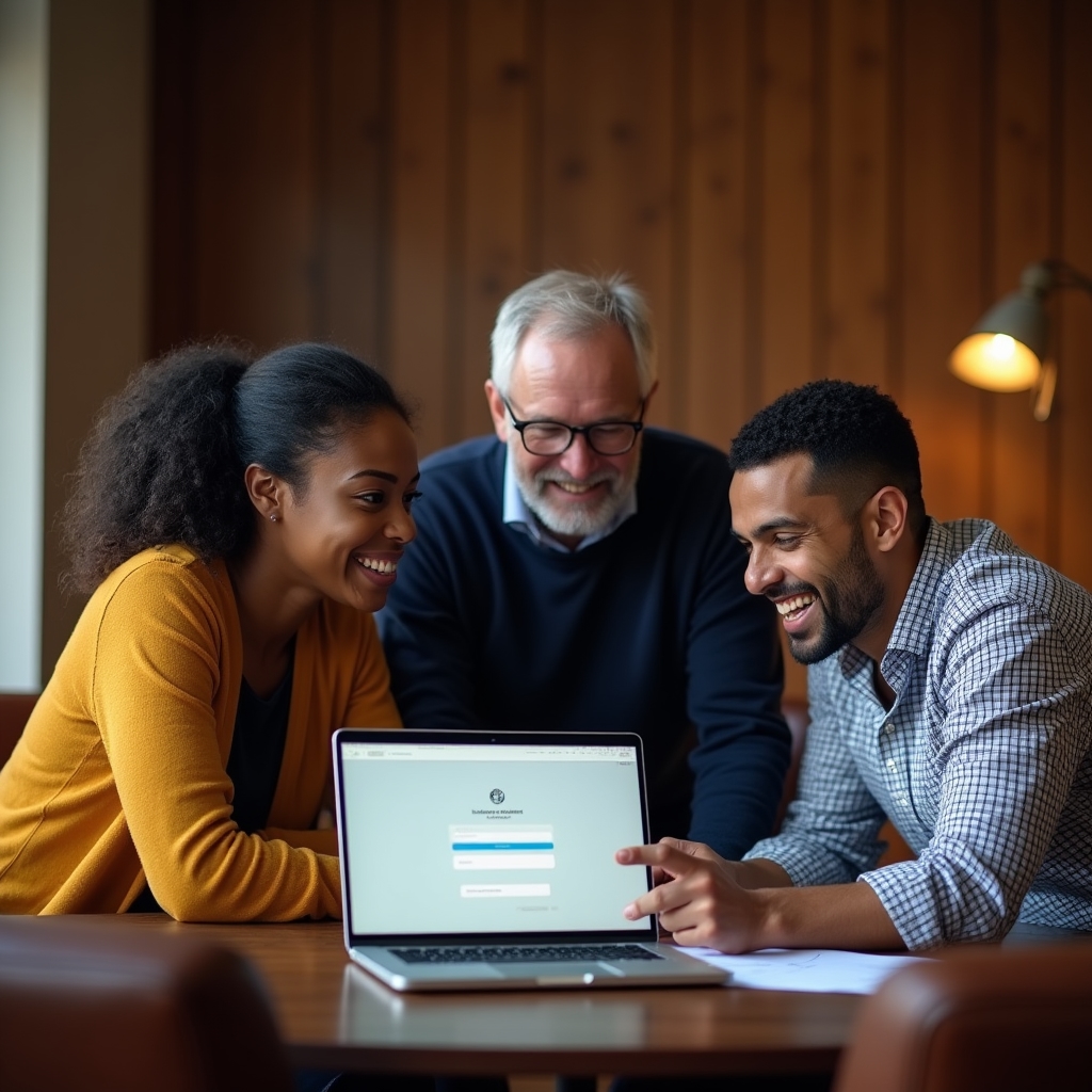 A small team reviewing a staging website environment on a laptop before pushing changes live